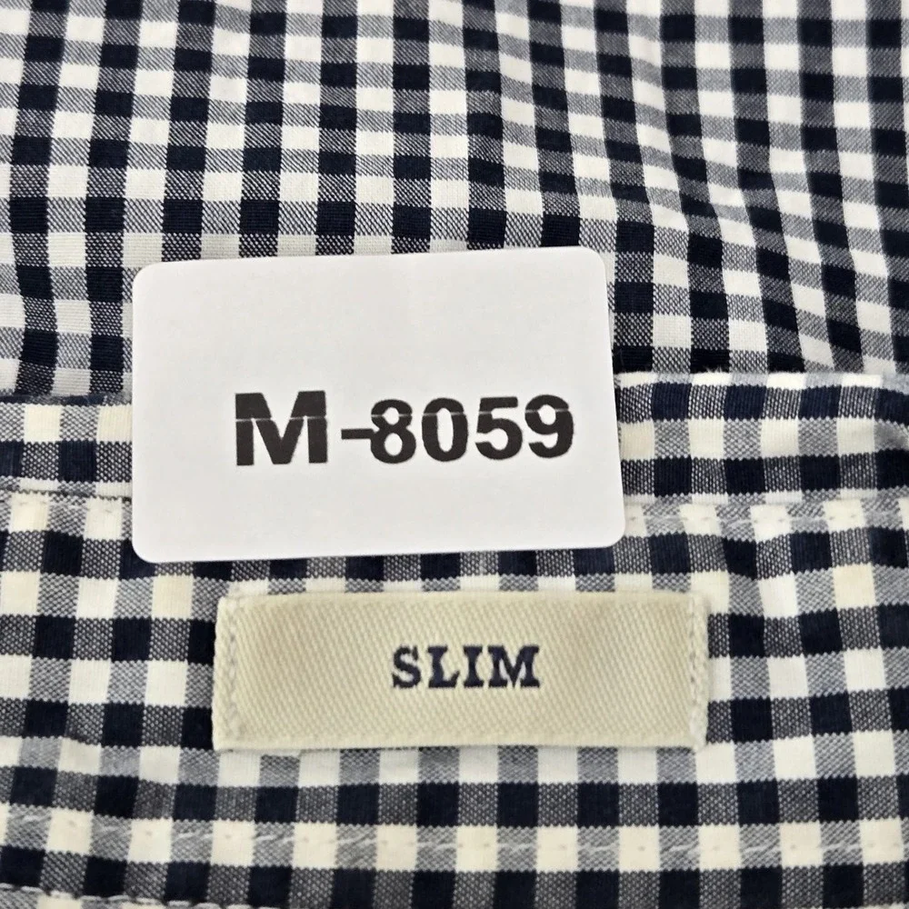 J.crew‎ Men Button Up Shirt L Navy Check Long Sleeve Slim